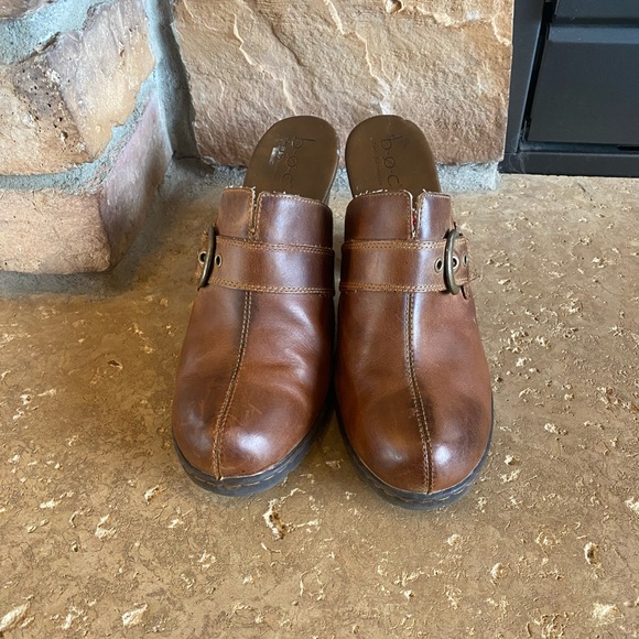 BOC Brown Leather Mules Women Sz 9 - Picture 2 of 5